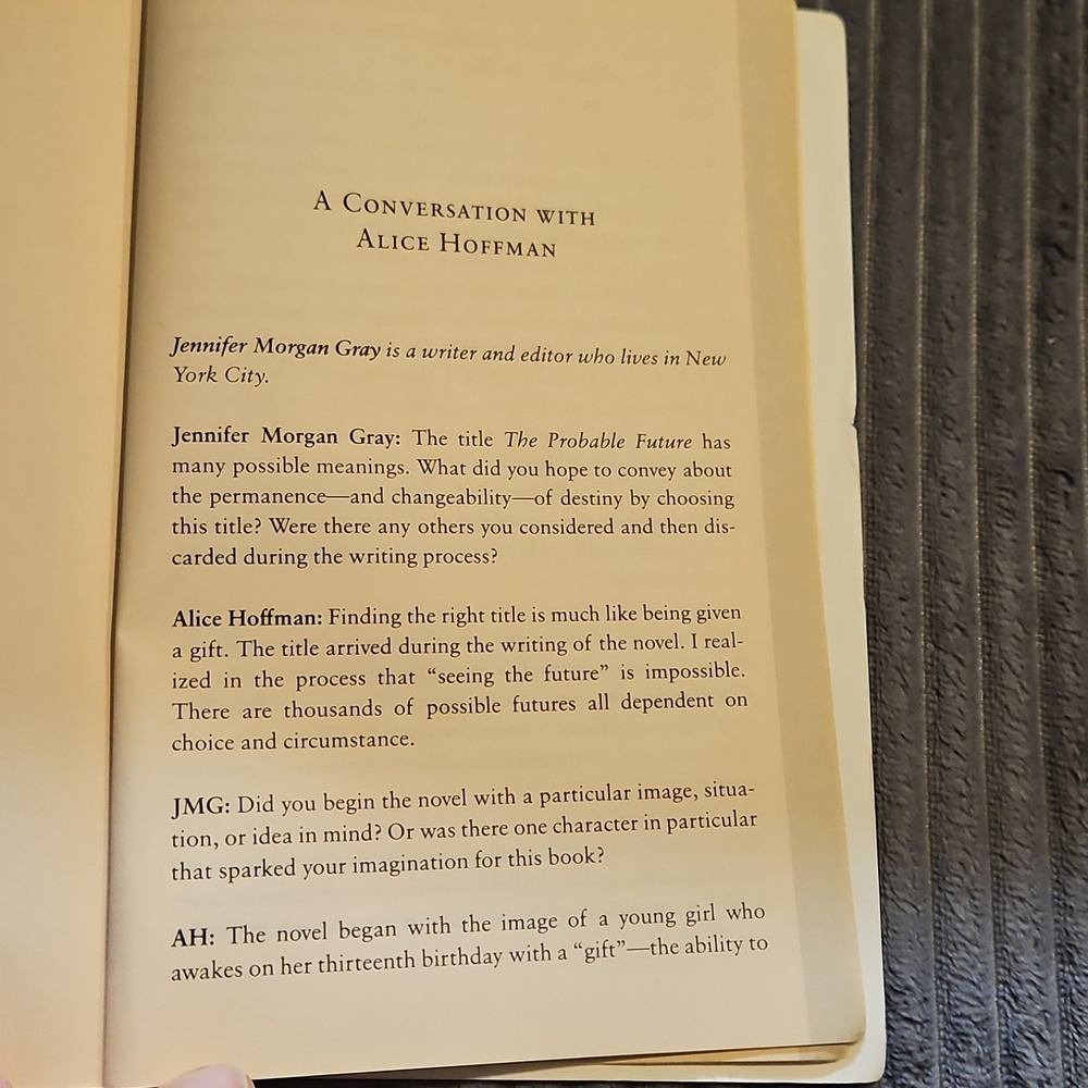 Alice Hoffman The Probable Future Paperback Novel Ballantine Readers 322 Pages - Picture 7 of 9